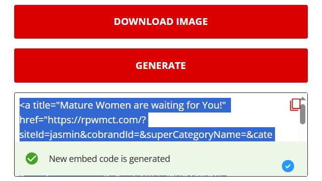 Click “Generate” to get either the link or script.
